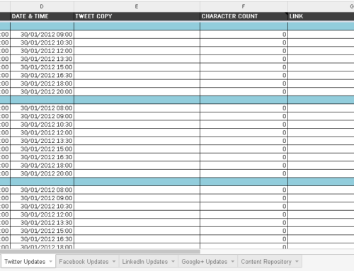 Social Media Publishing Schedule